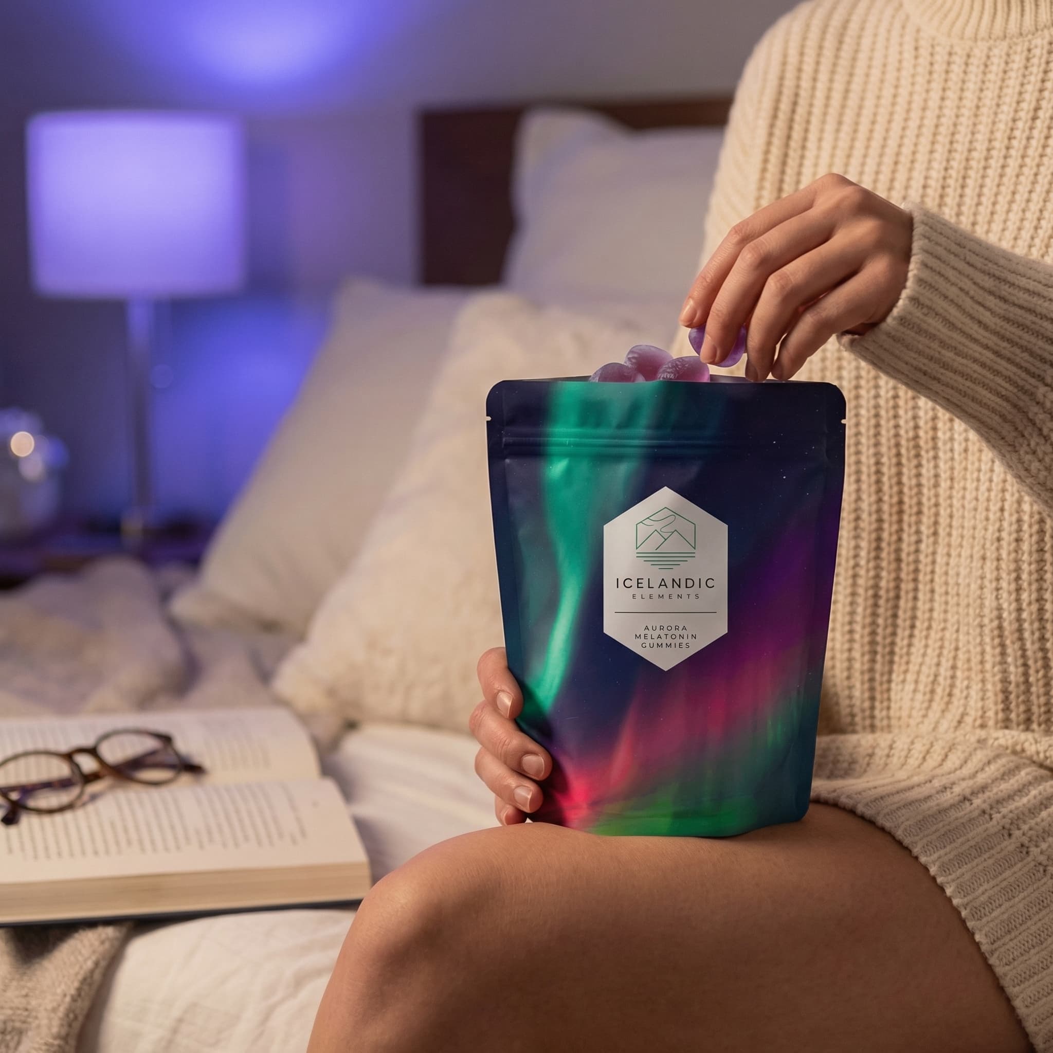 Aurora Melatonin Gummies — in use