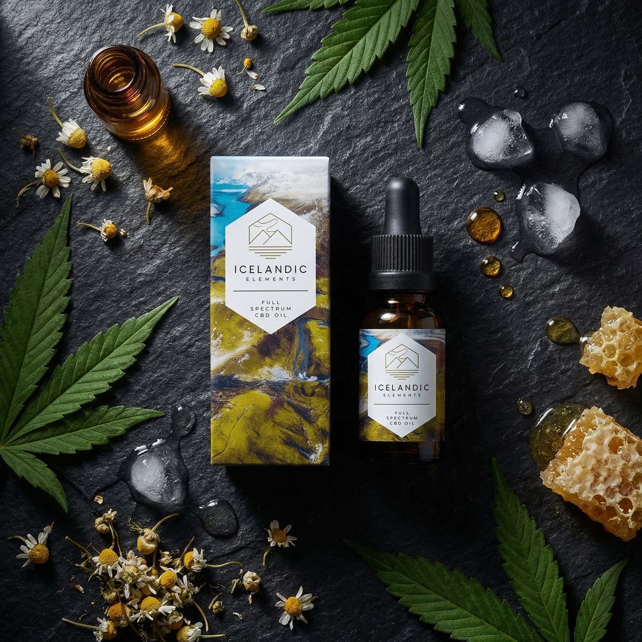 Full Spectrum CBD Oil — flatlay
