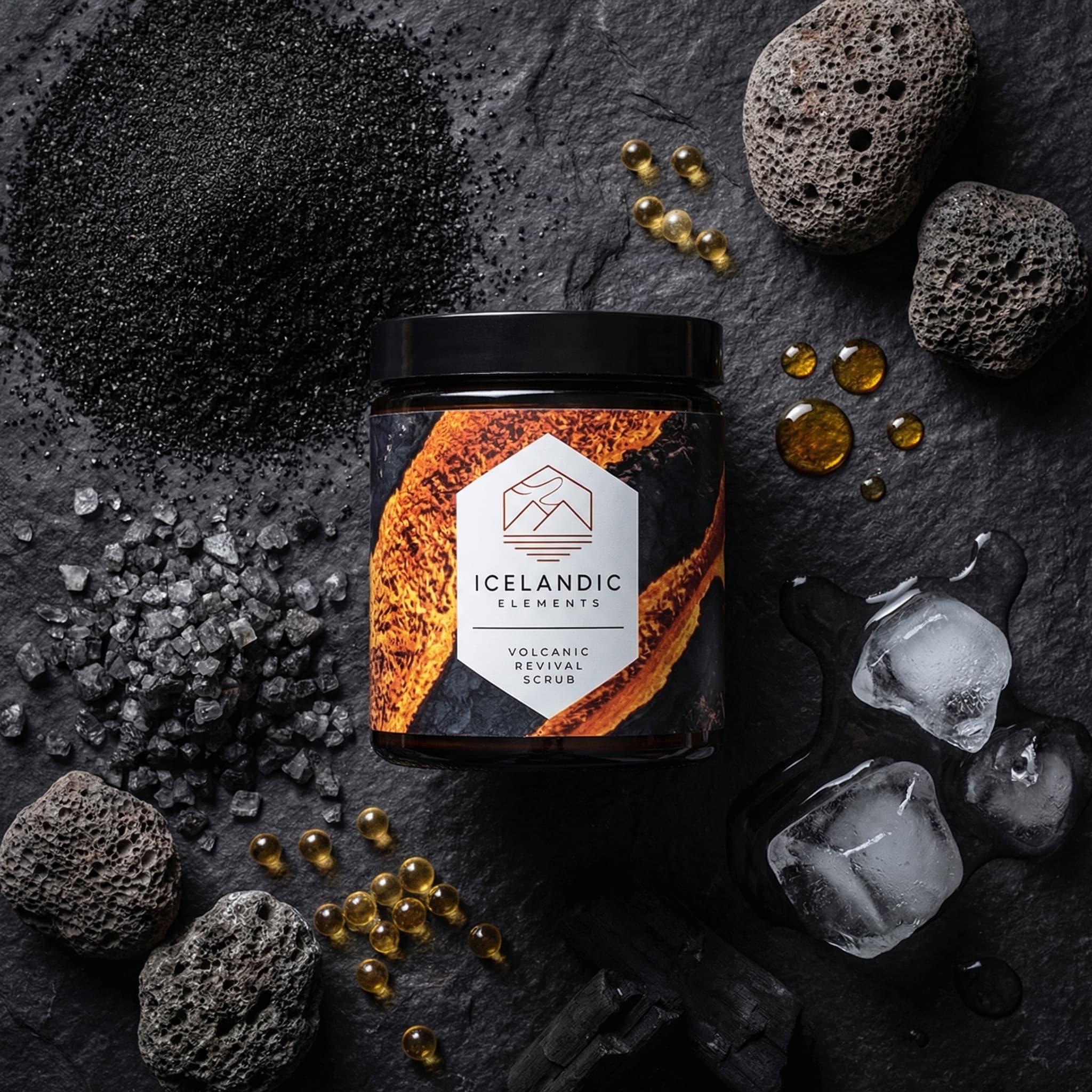 Volcanic Revival Scrub — flatlay